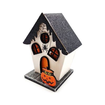 Griezelig pompoen &amp; spinnen huis halloween LED