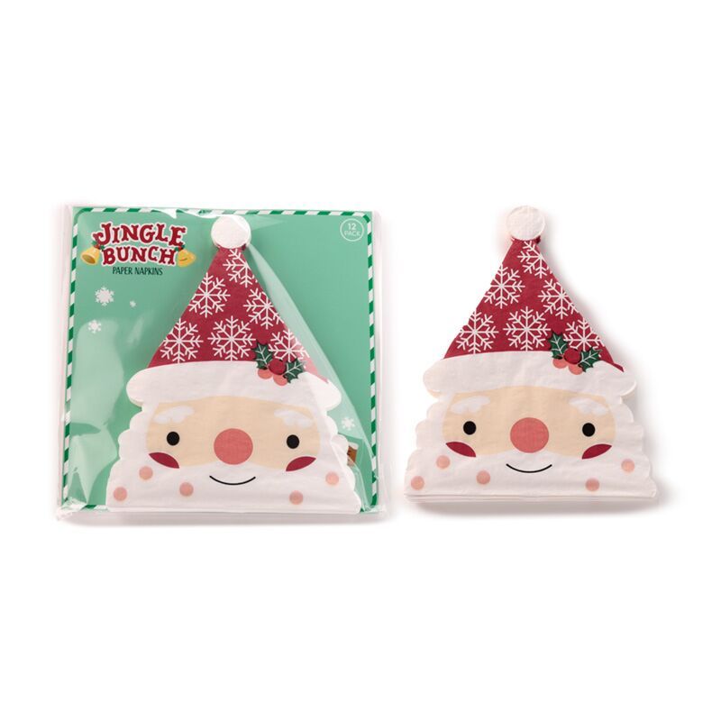 Kerstman pak van 12 3-laags papieren servetten