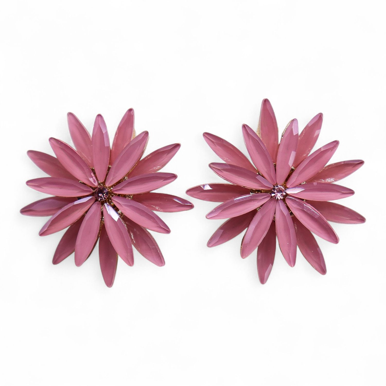 Roze - bloemen oorbellen