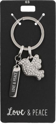 Glamour sleutelhanger love and peace