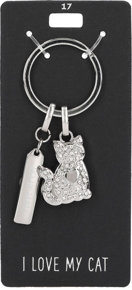 Glamour sleutelhanger I love my cat