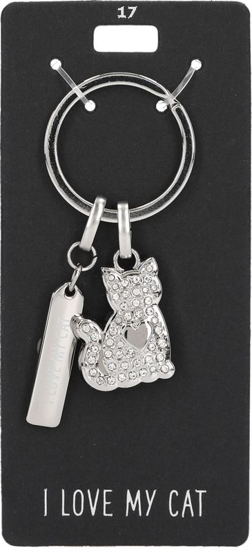 Glamour sleutelhanger I love my cat