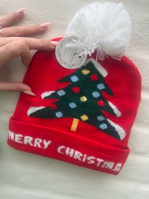 Kerstmuts met LED merry christmas