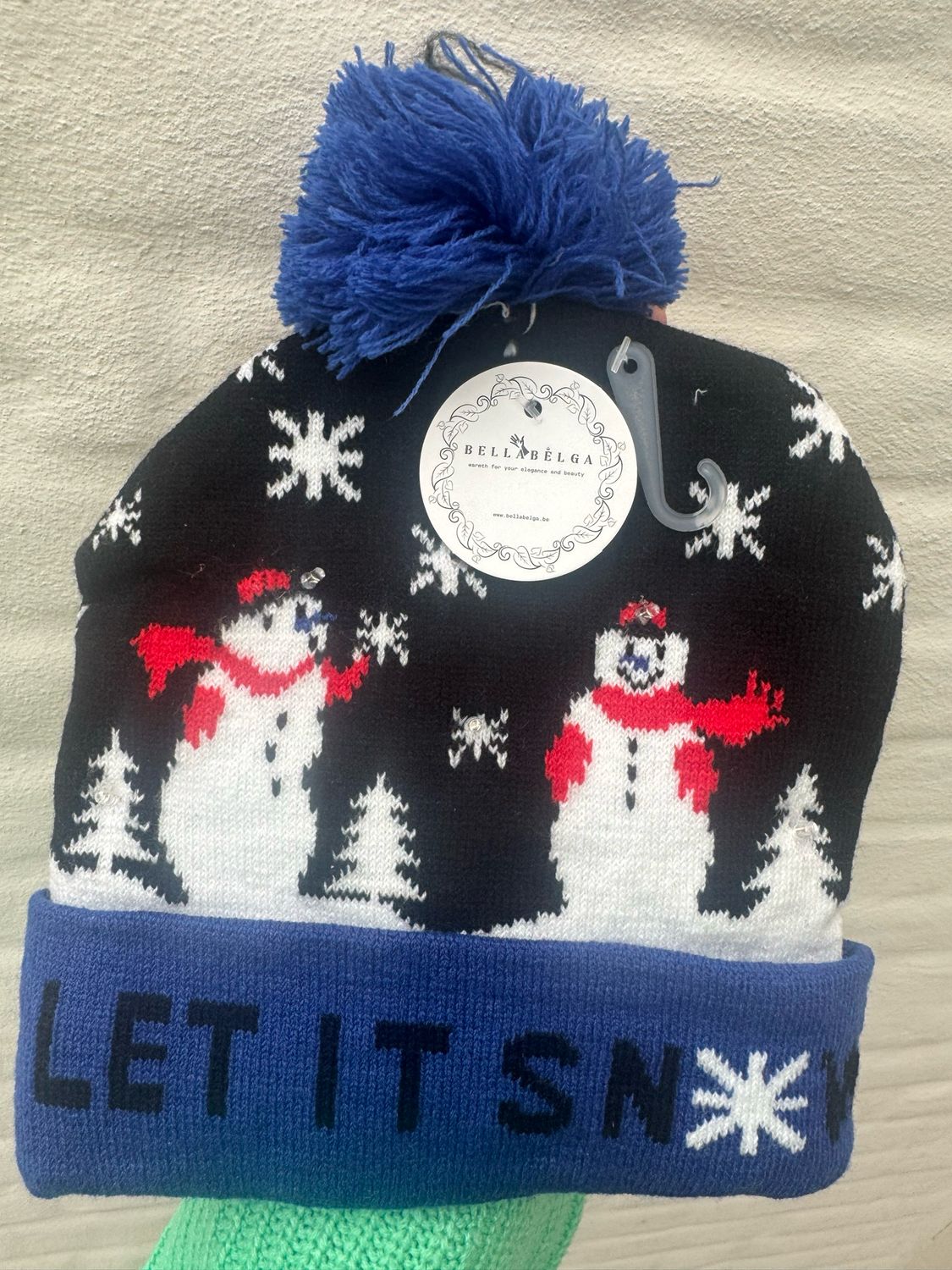 Kerstmuts met LED let it snow