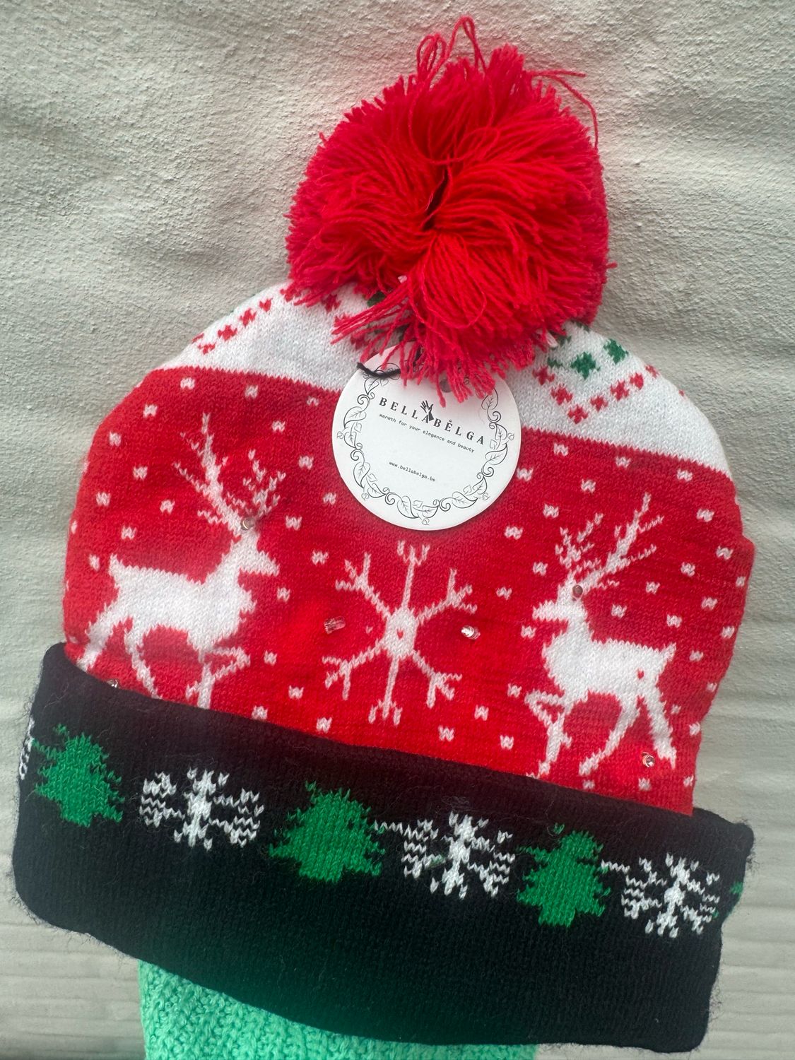 Kerstmuts met LED rendieren