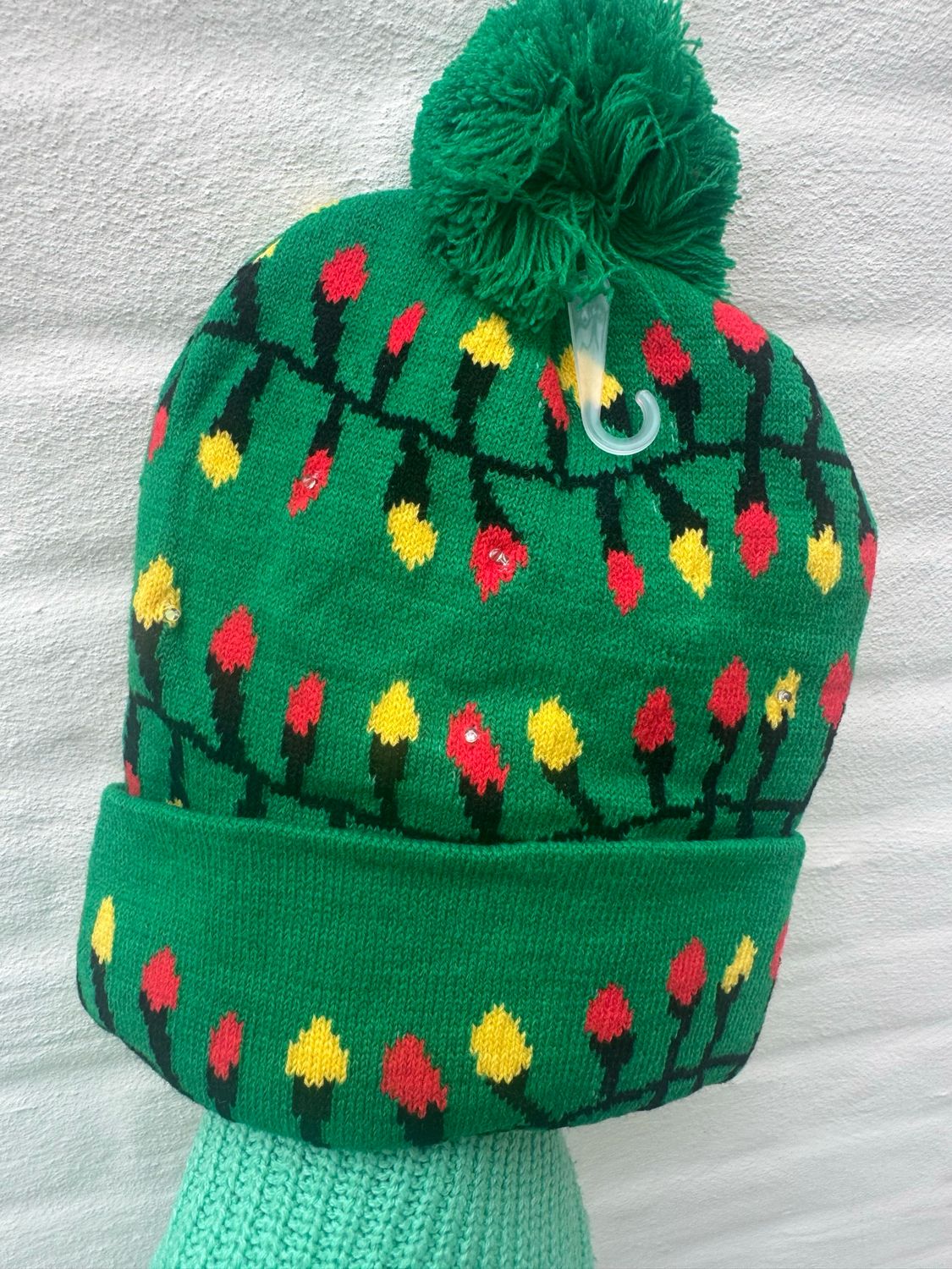 Kerstmuts met LED groen