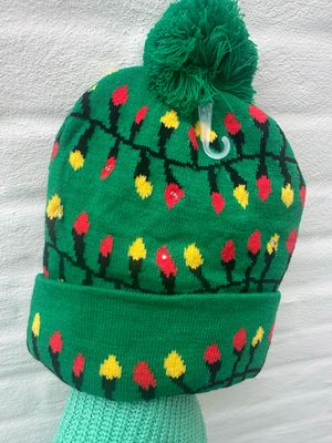 Kerstmuts met LED groen