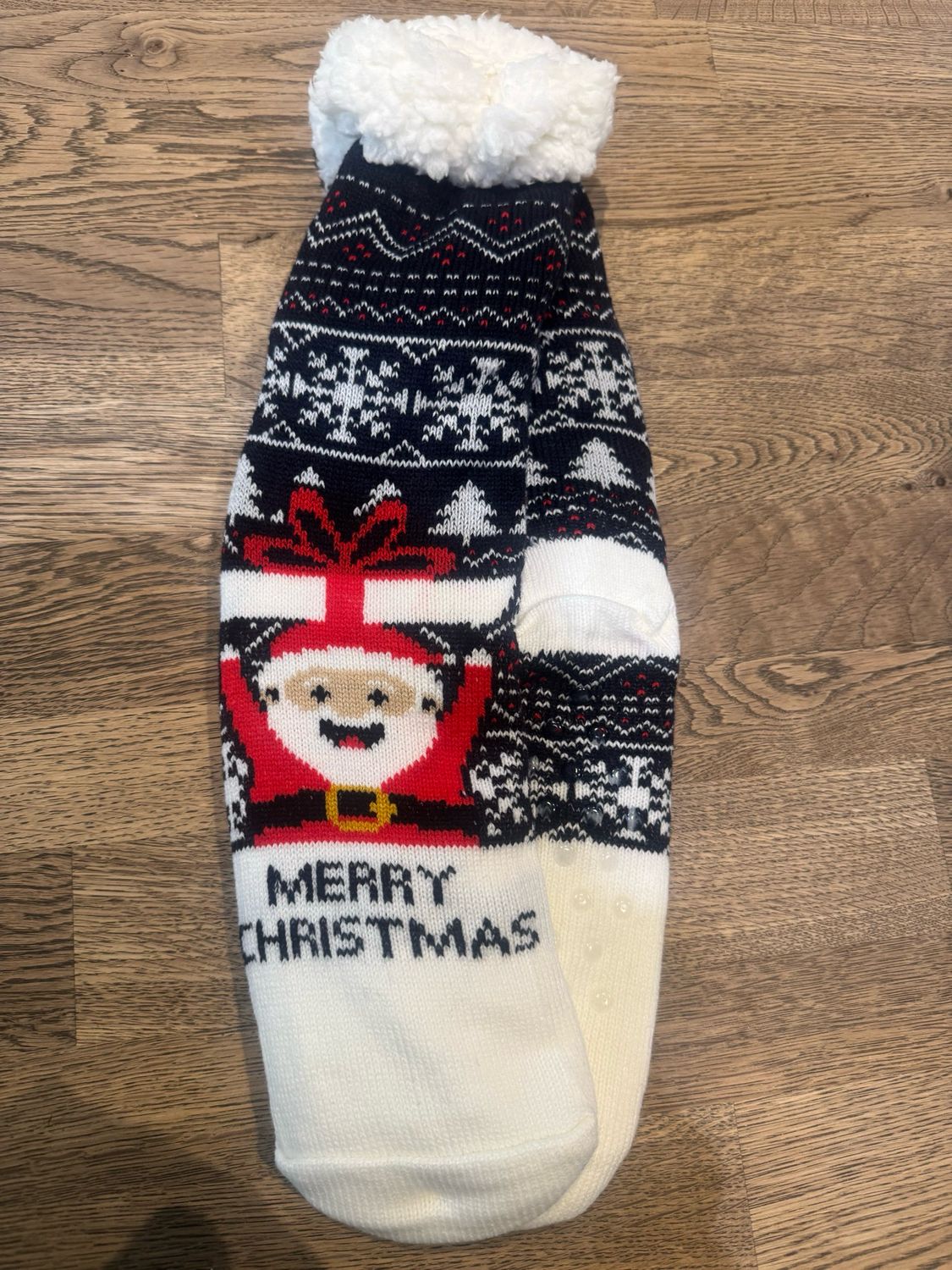 Kerstsokken merry christmas donkerblauw