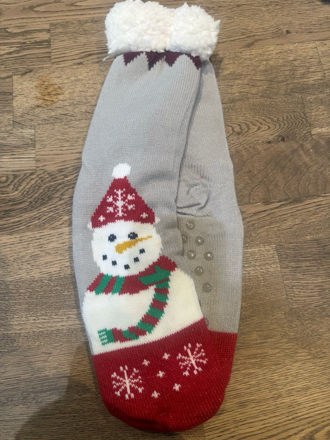 Kerstsokken sneeuwman grijs