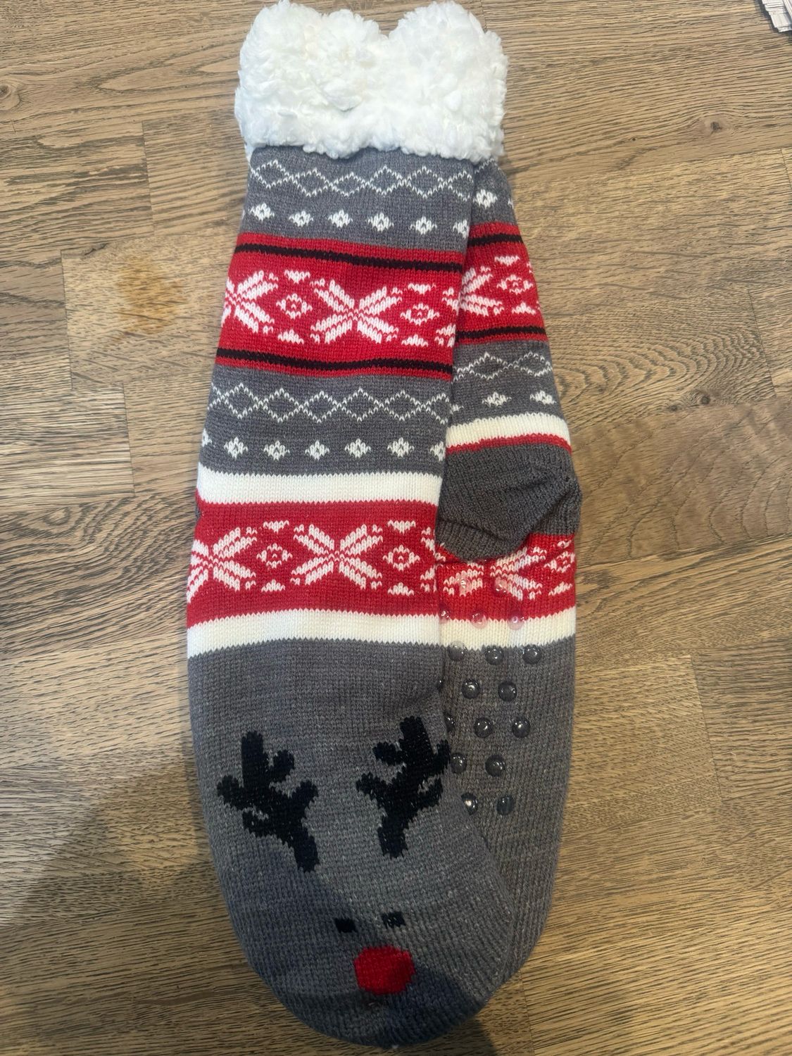 Kerstsokken rendier donkergrijs