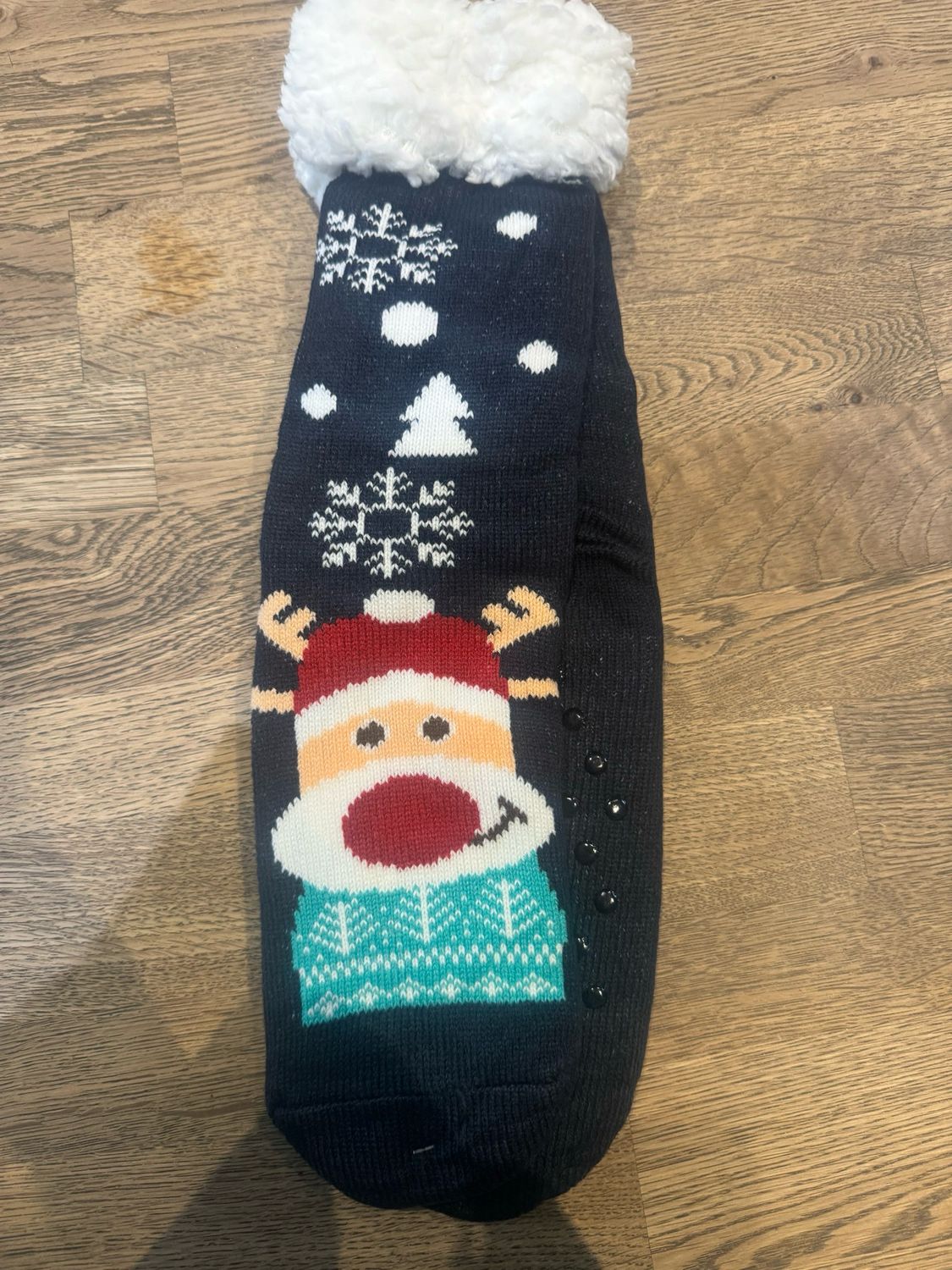 Kerstsokken rendier donkerblauw