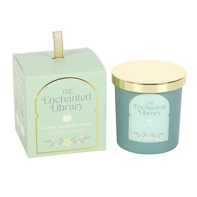 The enchanted library leder, patchouli &amp; amber geurkaars