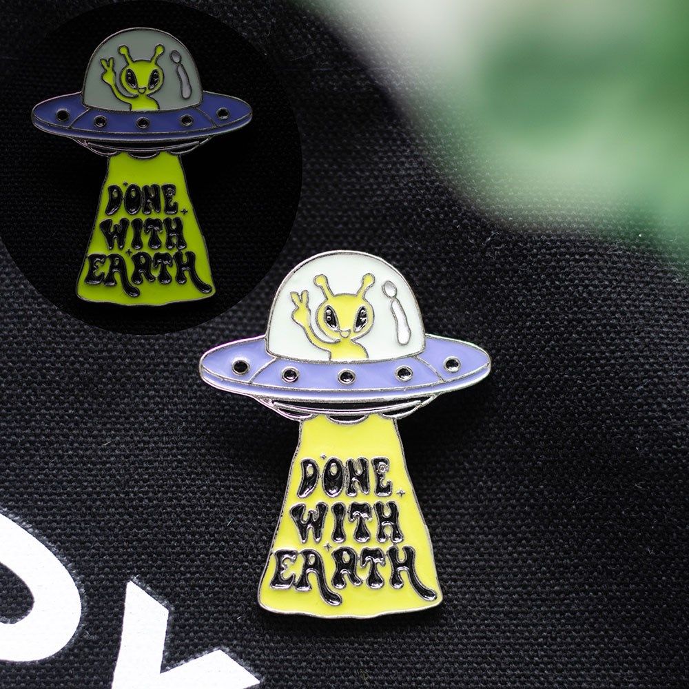 Glow in the dark alien pin