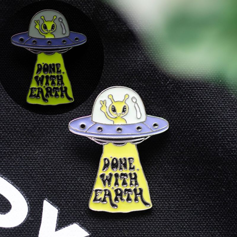 Glow in the dark alien pin