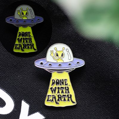 Glow in the dark alien pin