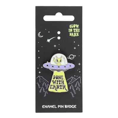 Glow in the dark alien pin