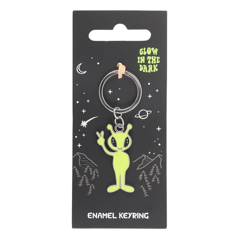 Glow in the dark alien sleutelhanger