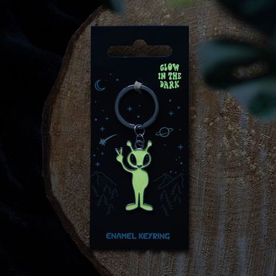 Glow in the dark alien sleutelhanger
