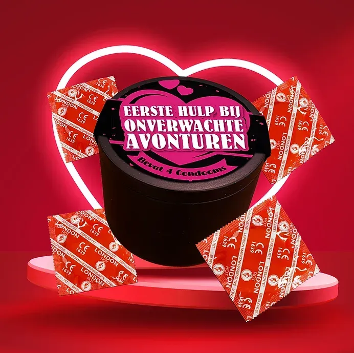 Potje condooms EHBO