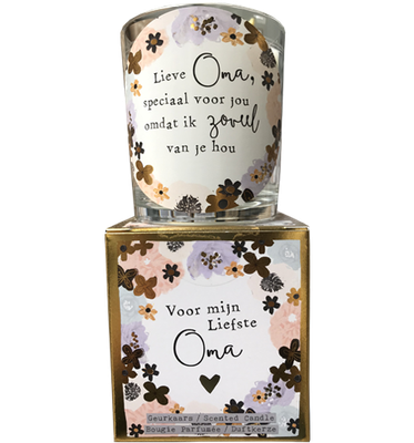 geurkaars in giftbox oma goud