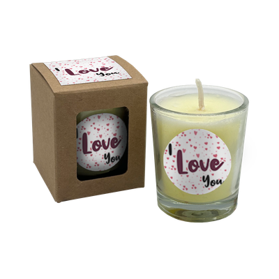 wenskaarsje met bedeltje i love you