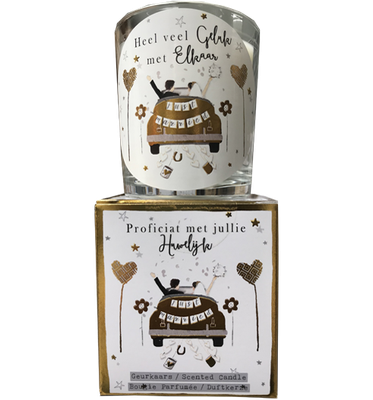 geurkaars in giftbox huwelijk goud