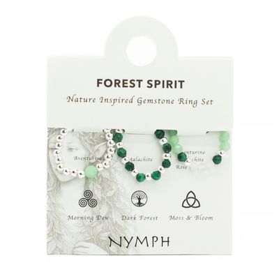 Nymph spirit edelsteen ringenset - bosgeest