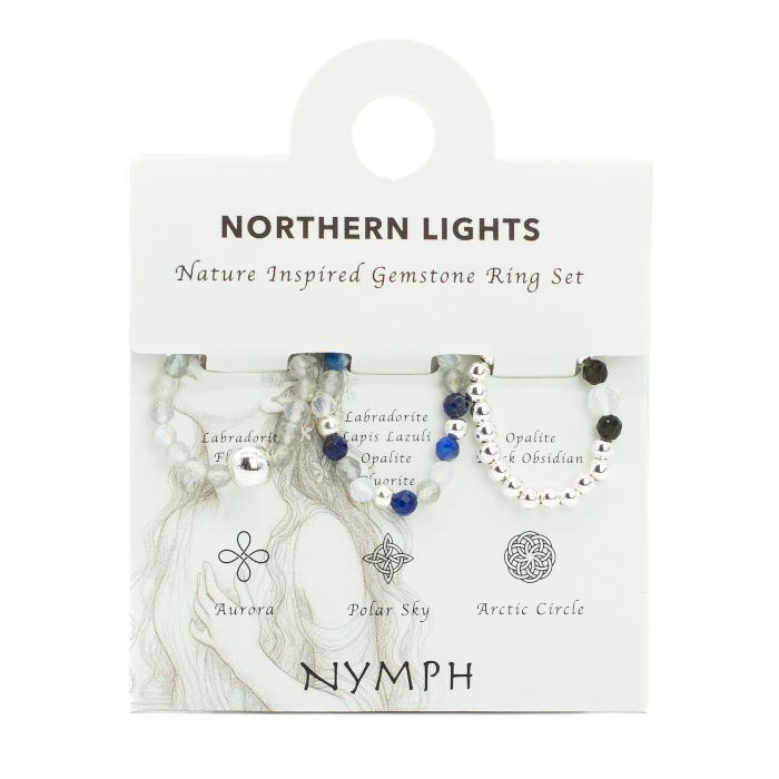 Nymph spirit edelsteen ringenset - noorderlicht