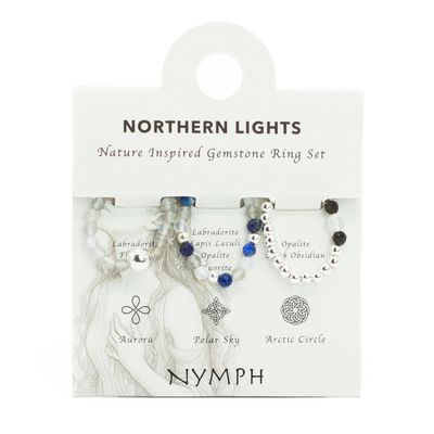 Nymph spirit edelsteen ringenset - noorderlicht