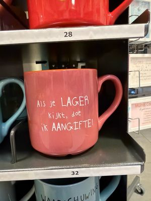 Mok 32 als je lager kijkt, doe ik aangifte