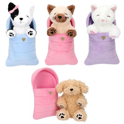 TOPModel pluchen hond en kat in slaapzak