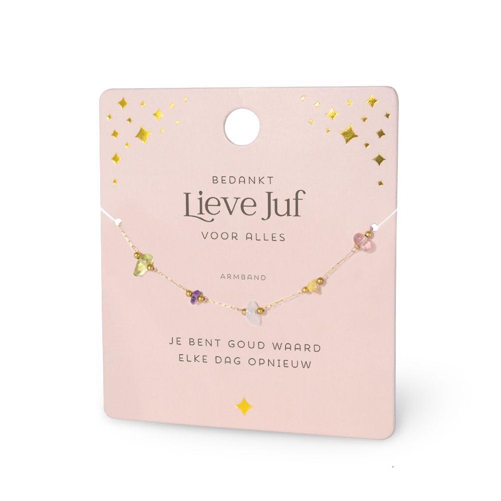 Edelsteen armband juf