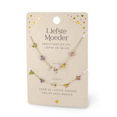 Edelsteen ketting &amp; armband set liefste moeder