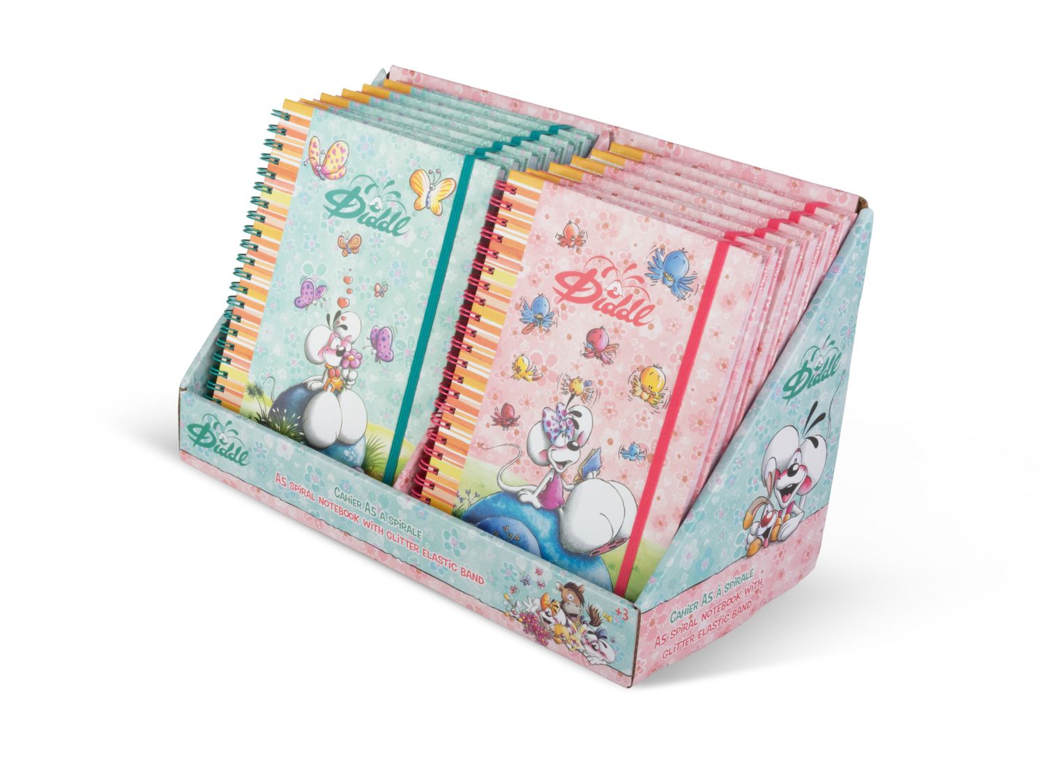 Diddl spiraal notitieboek A5 met glitterband PRE-SALE