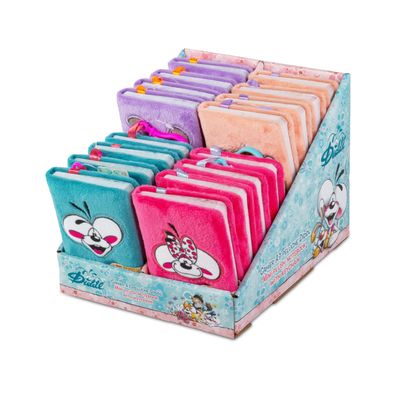 Mini plush notitieboek A7 met sleutelhanger