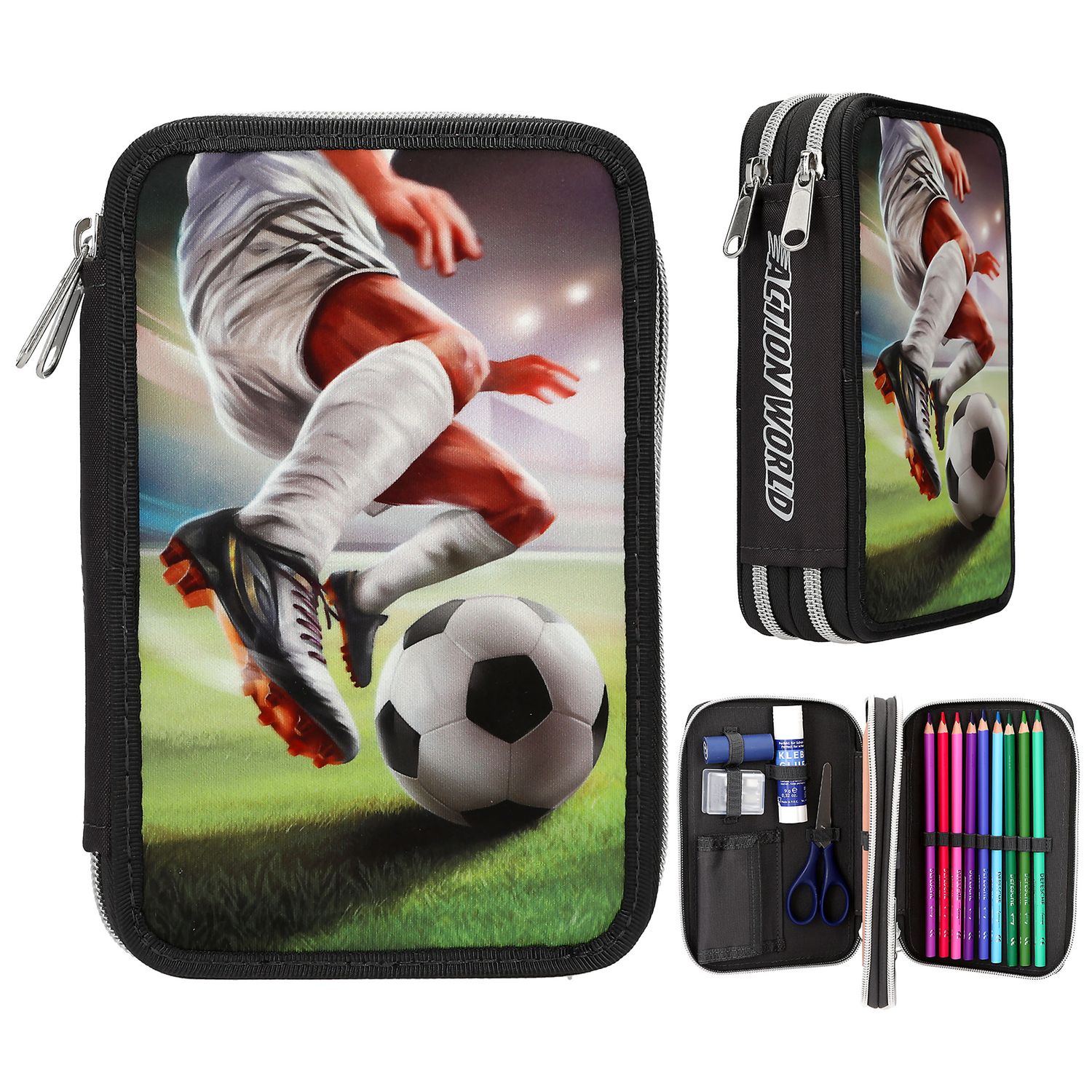 Adventure World 2-vaks etui voetbal