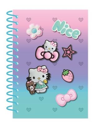 Hello Kitty A5 notitieboek pin it paars