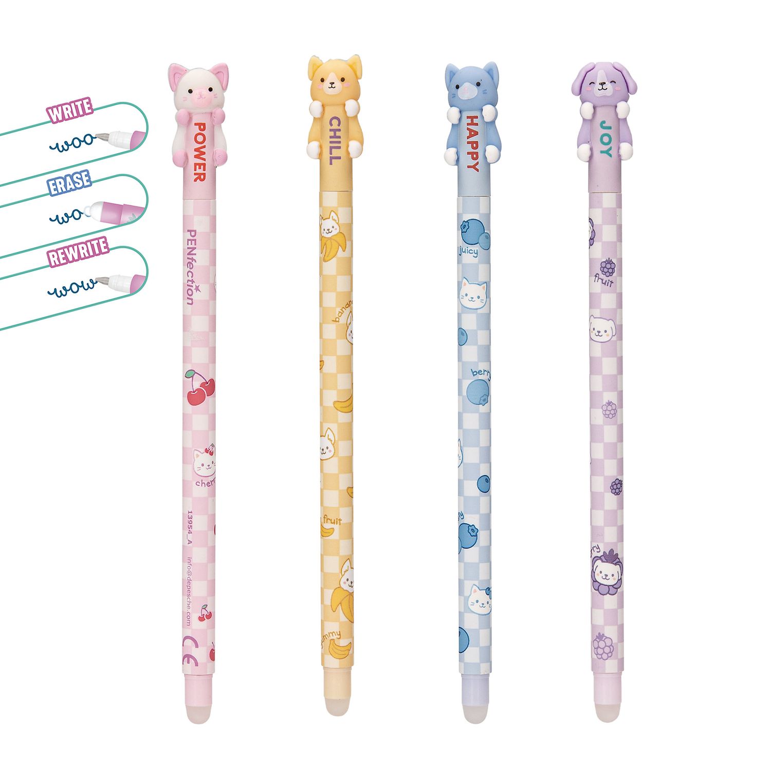 PENfection uitwisbare gelpen Huggy colours
