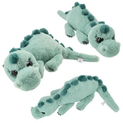 Dino World knuffel dino liggend lichtgroen 50 cm