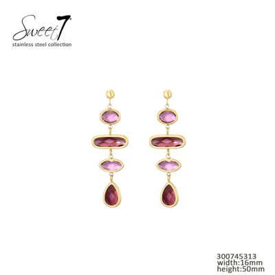 Oorbellen Dorien pink/bordeaux
