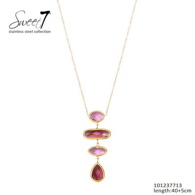 Ketting Dorien pink/bordeaux
