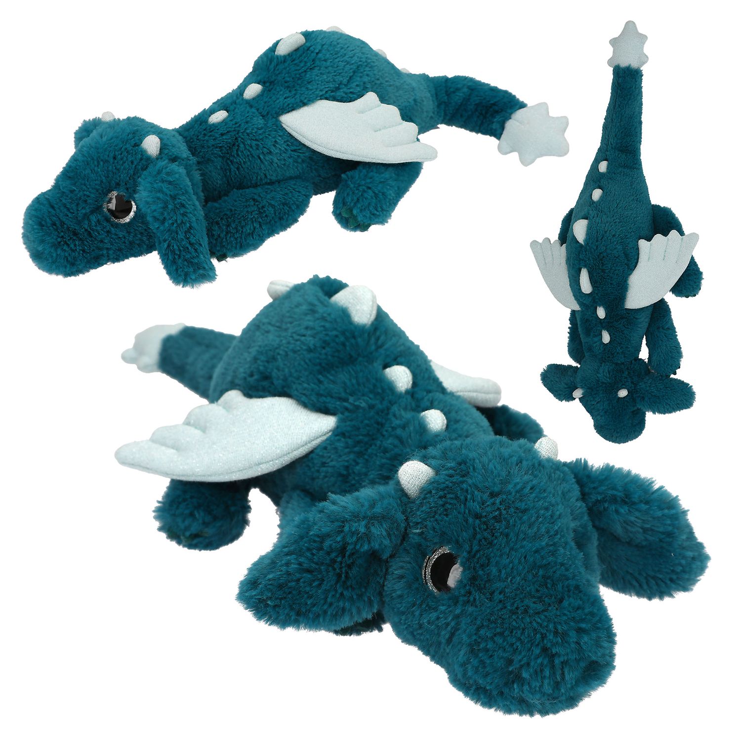 SNUKIS knuffel draak petrol