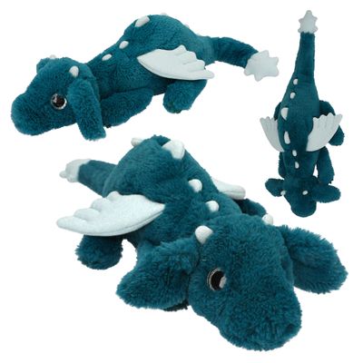 SNUKIS knuffel draak petrol