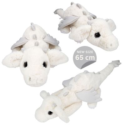 SNUKIS knuffel draak wit 65cm