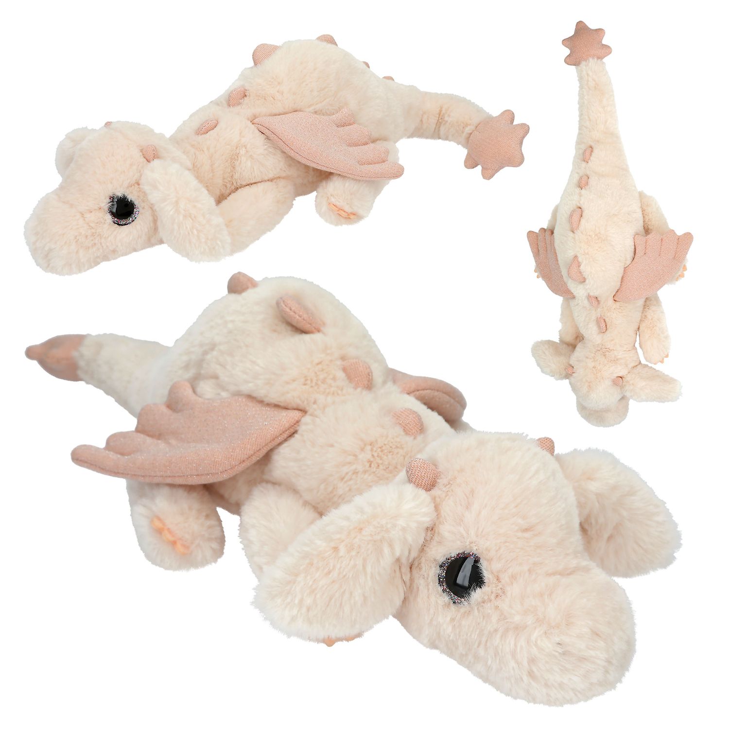 SNUKIS knuffel draak abrikoos