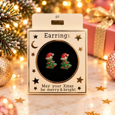 Kerst oorbellen motief 7 kerstboom goud
