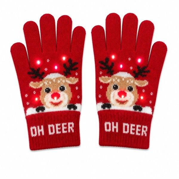 Kerst handschoenen met LED licht oh deer