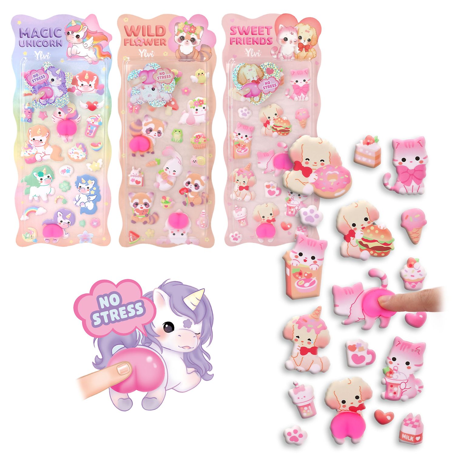 Ylvi puffy stickers no stress
