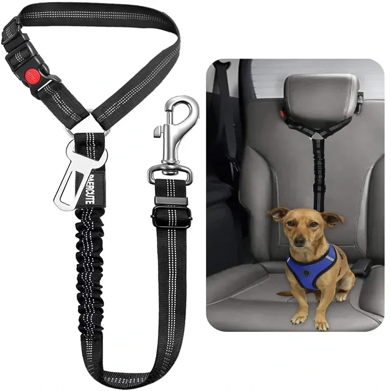 2 in 1 Dog Harness Leash Pet Car Seat Belt BackSeat Safety Belt Adjustable