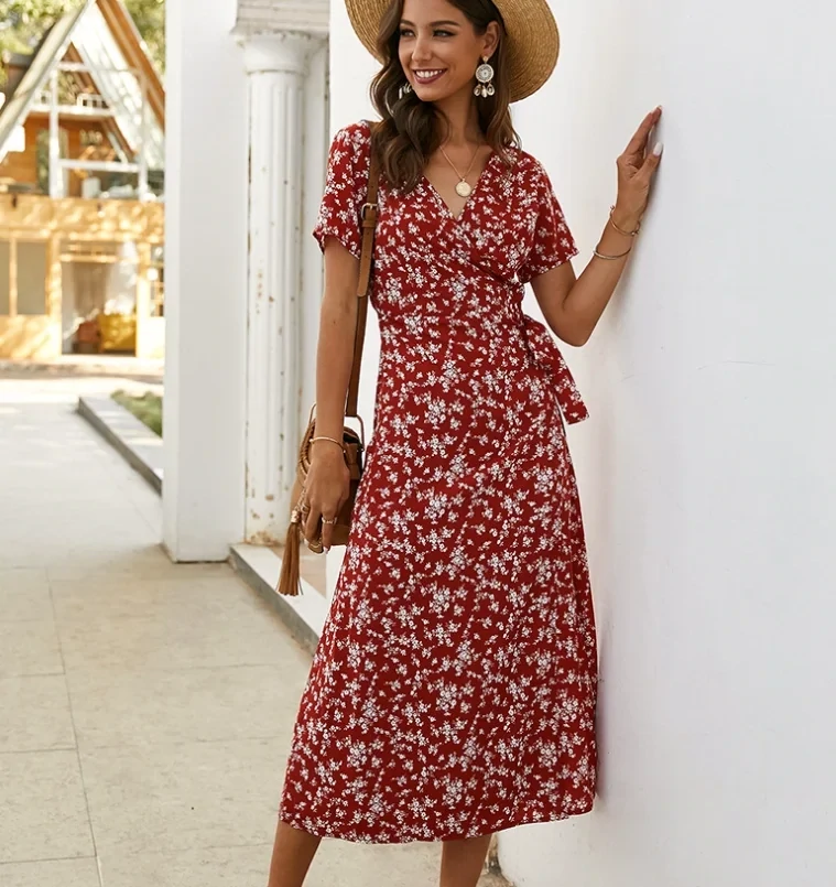 Red Boho Summer Dress